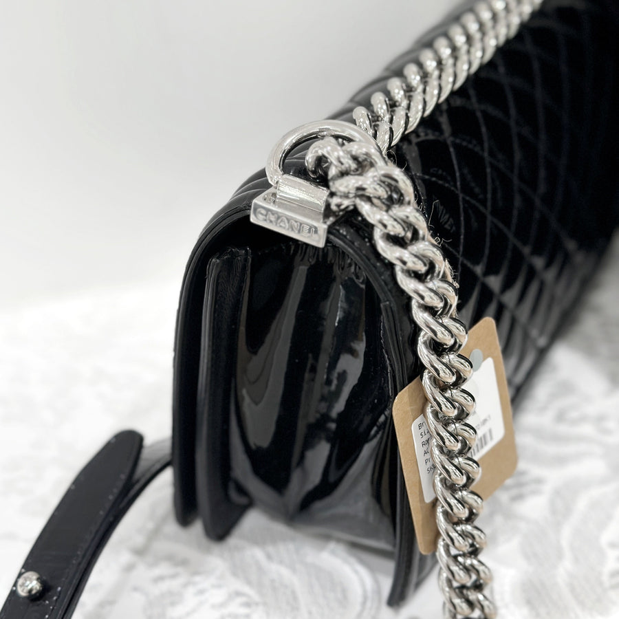 Chanel leboy patent leather bag