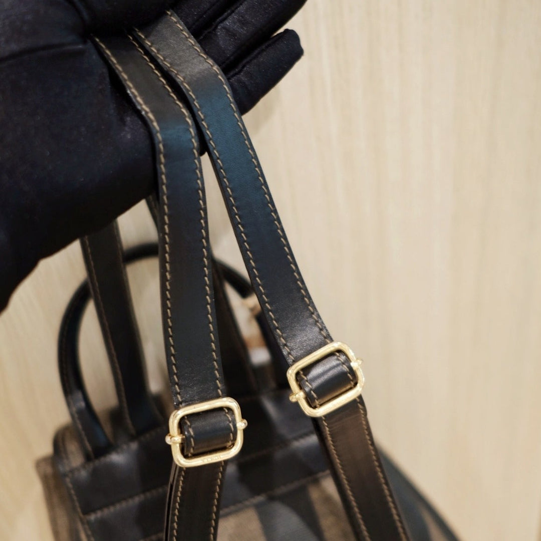 Fendi vintage pequin pvc flap backpack