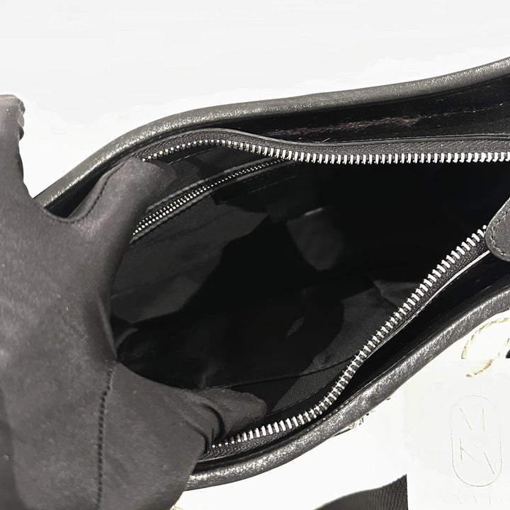 Dior black cannage quilt canves cross body bag