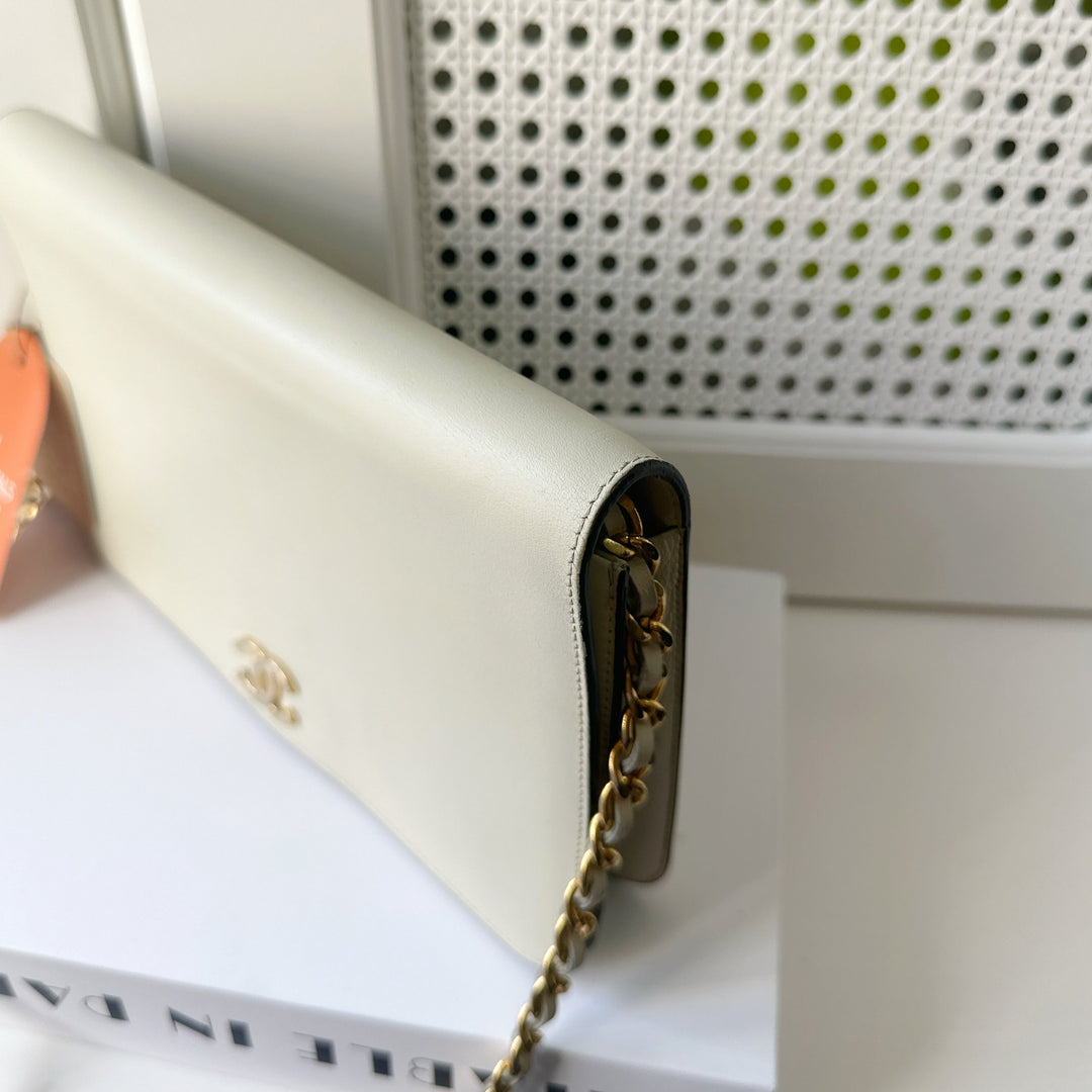 Chanel vintage box leather flap chain bag