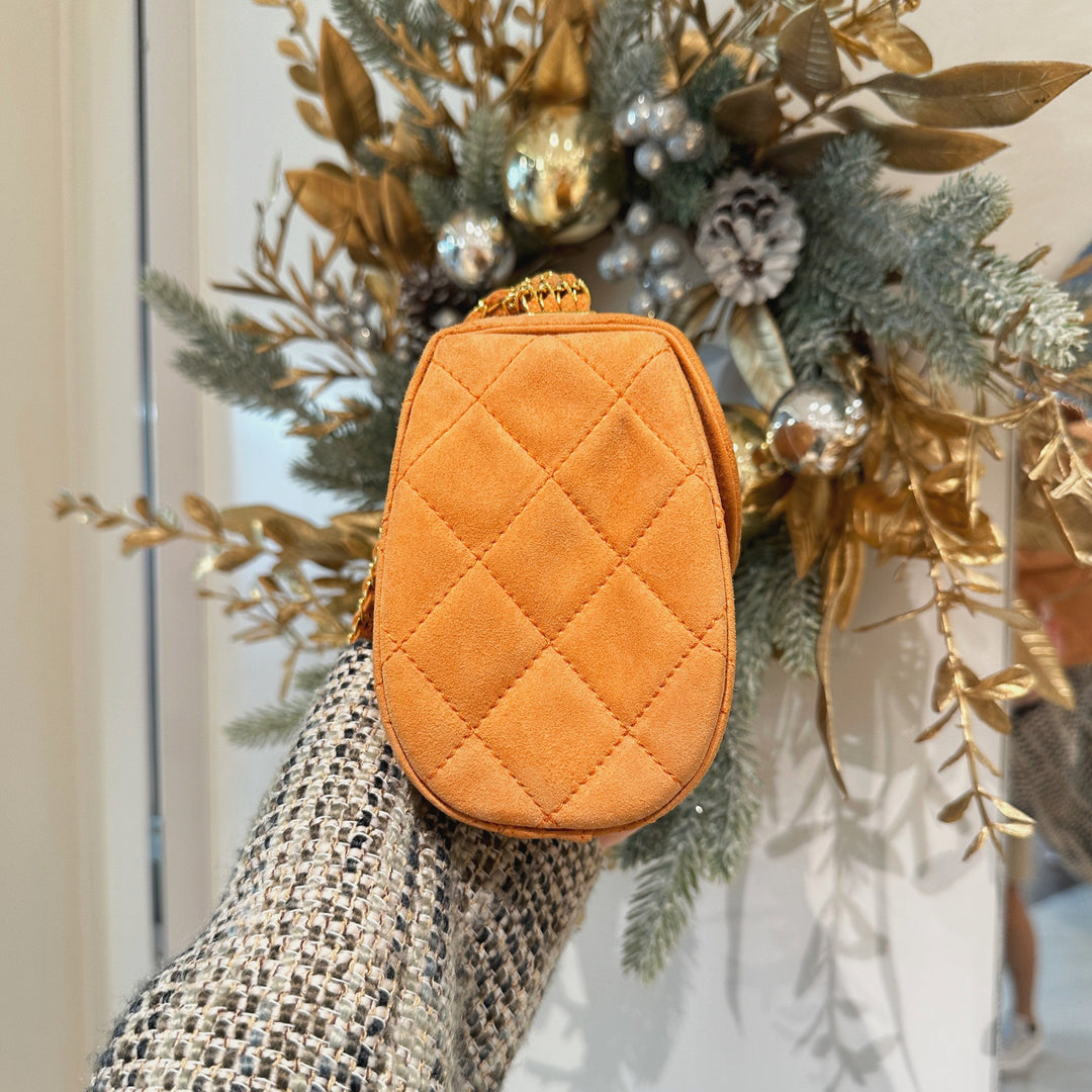 Chanel vintage suede chain bag