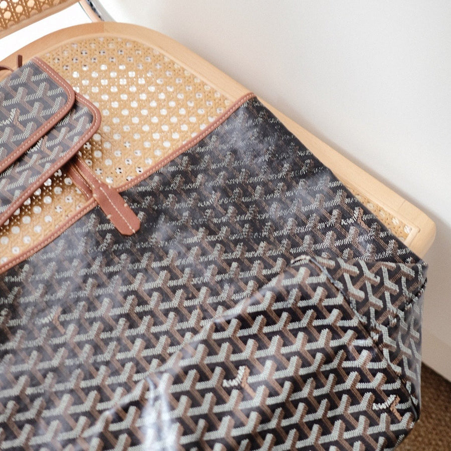 Goyard saint louis GM brown x black with pouch tote bag