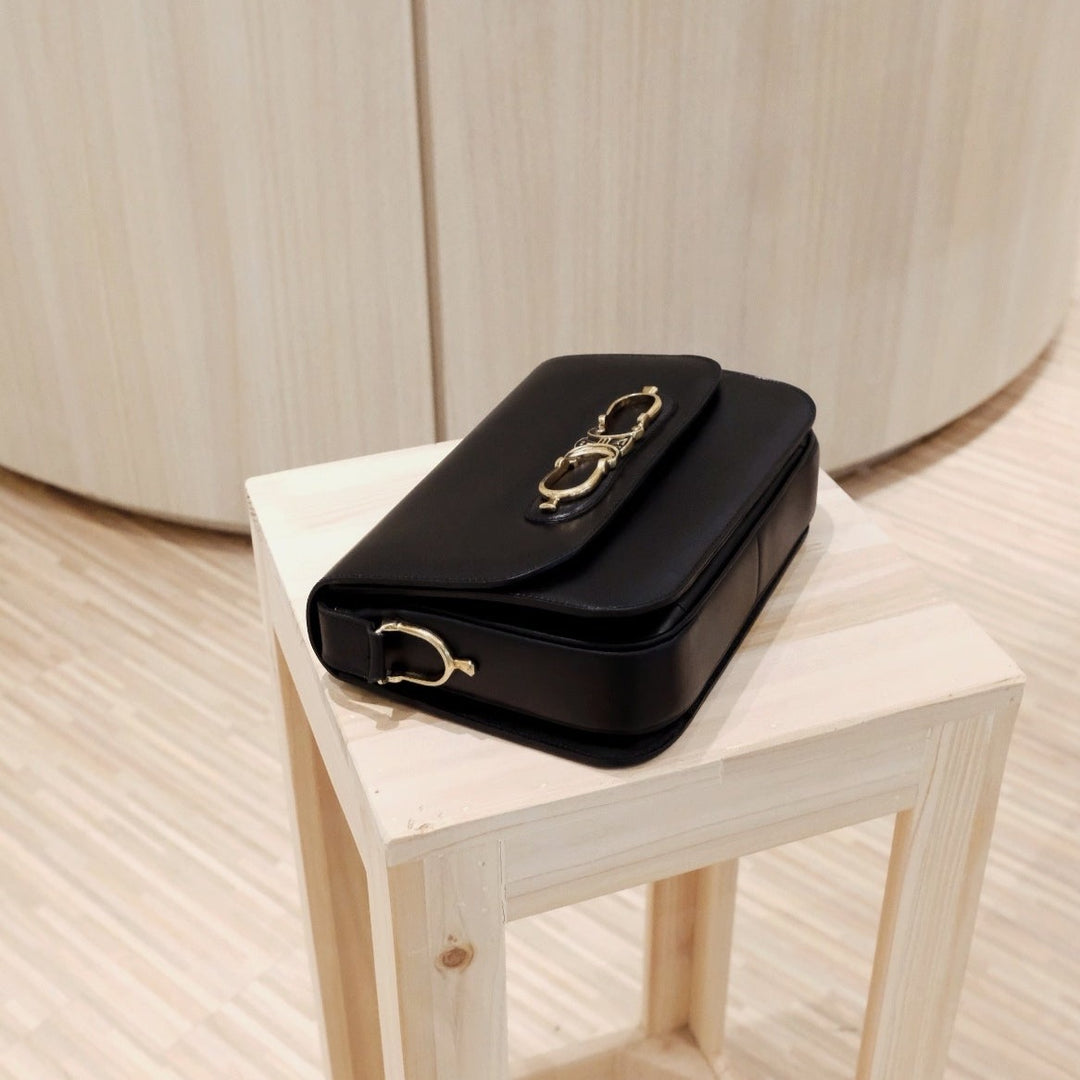 Celine vintage medium triomphe box shoulder bag