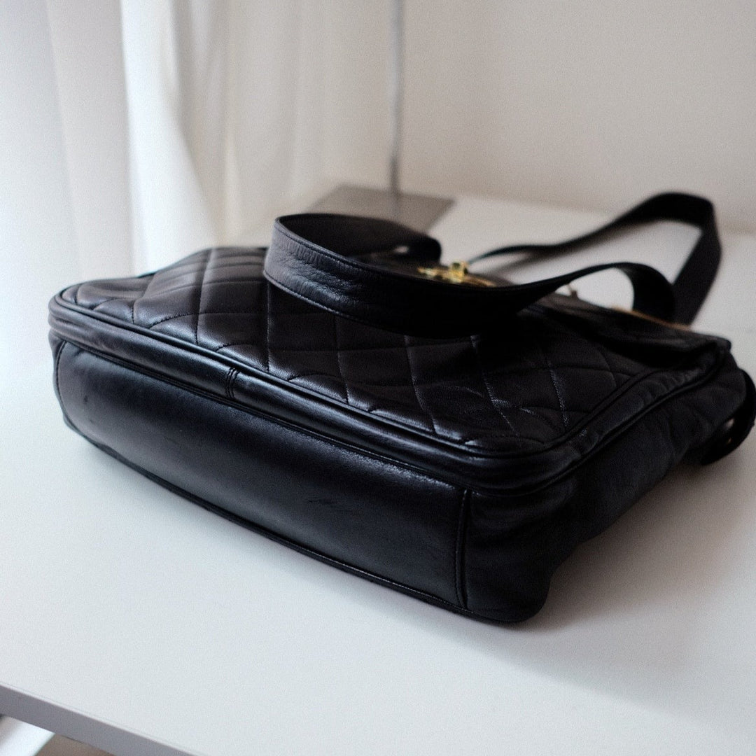 Chanel vintage quilted lambskin tote bag