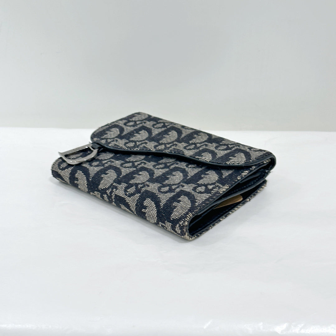 Dior Saddle Trotter Bi-fold Wallet Black