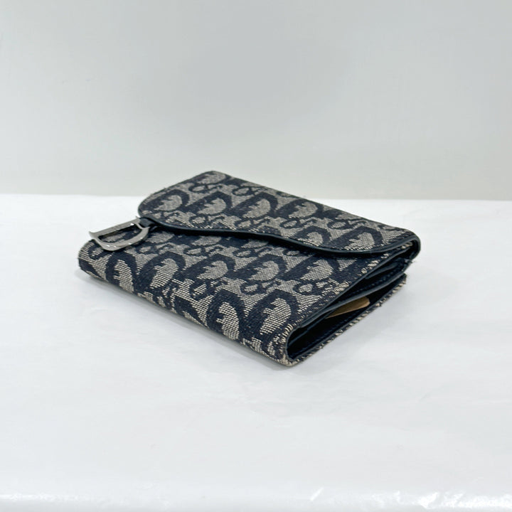Dior Saddle Trotter Bi-fold Wallet Black