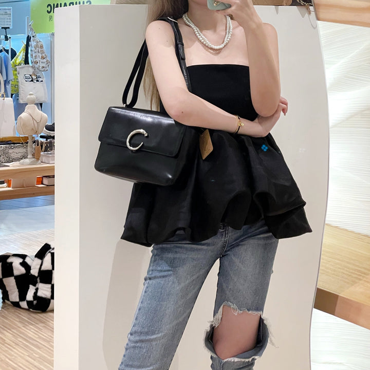 Cartier vintage panther logos shoulder bag