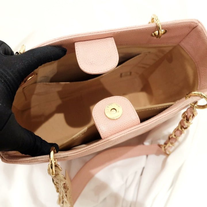Chanel vintage petite shopping leather tote