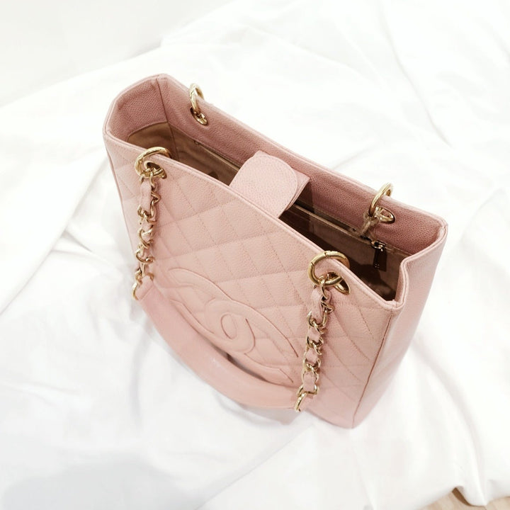 Chanel vintage petite shopping leather tote