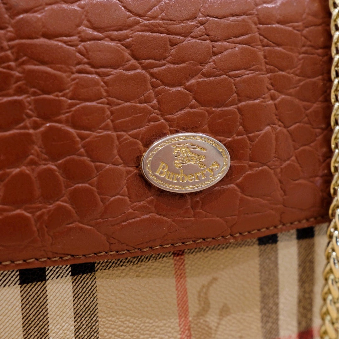 Burberry vintage check tartan bag +chain
