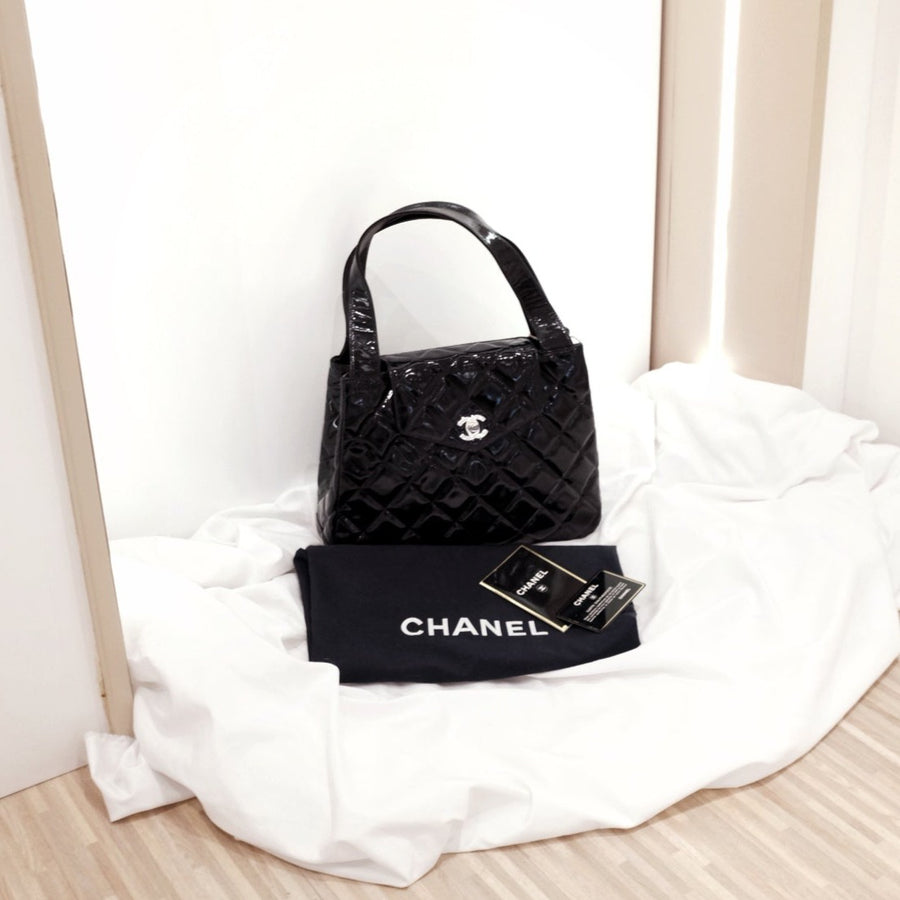 Chanel mademoiselle quilted matelasse tote bag