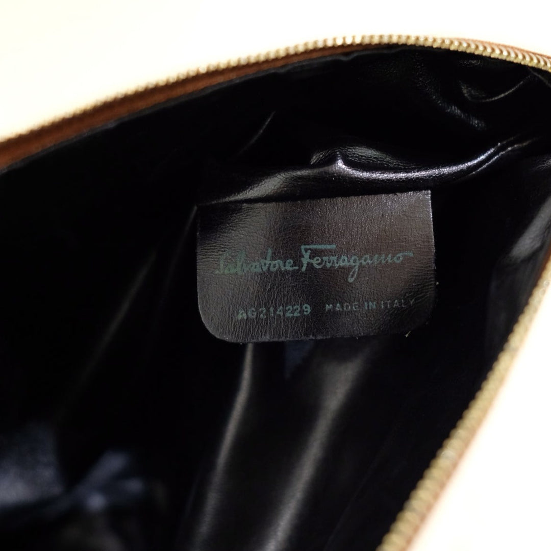 Ferragamo leather trimmed quilted tote