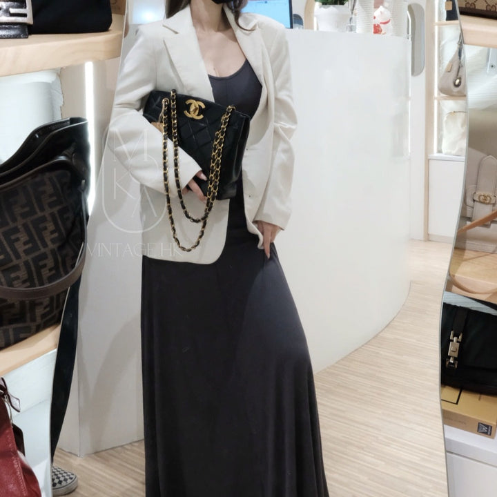 Chanel vintage CC lambskin chain tote bag