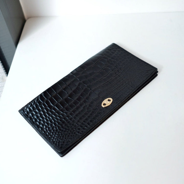 Celine crocodile pattern long wallet