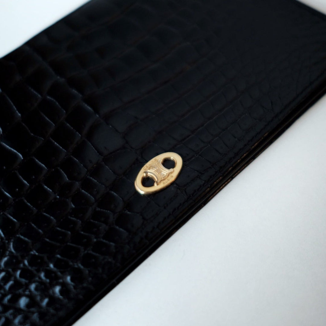 Celine crocodile pattern long wallet