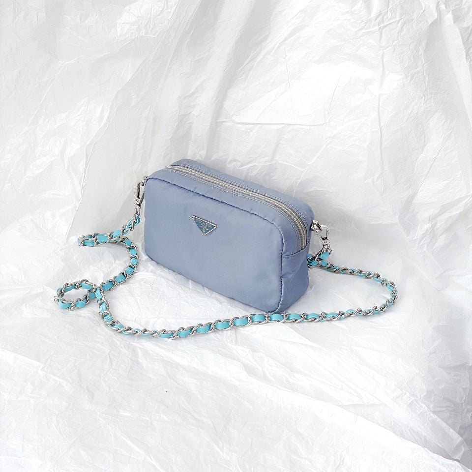 Prada nylon clutch+chain