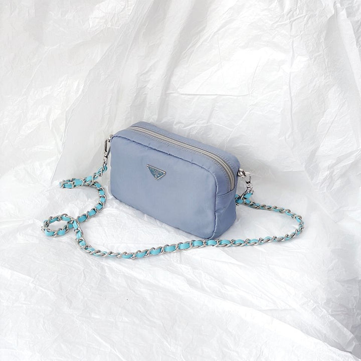 Prada nylon clutch+chain