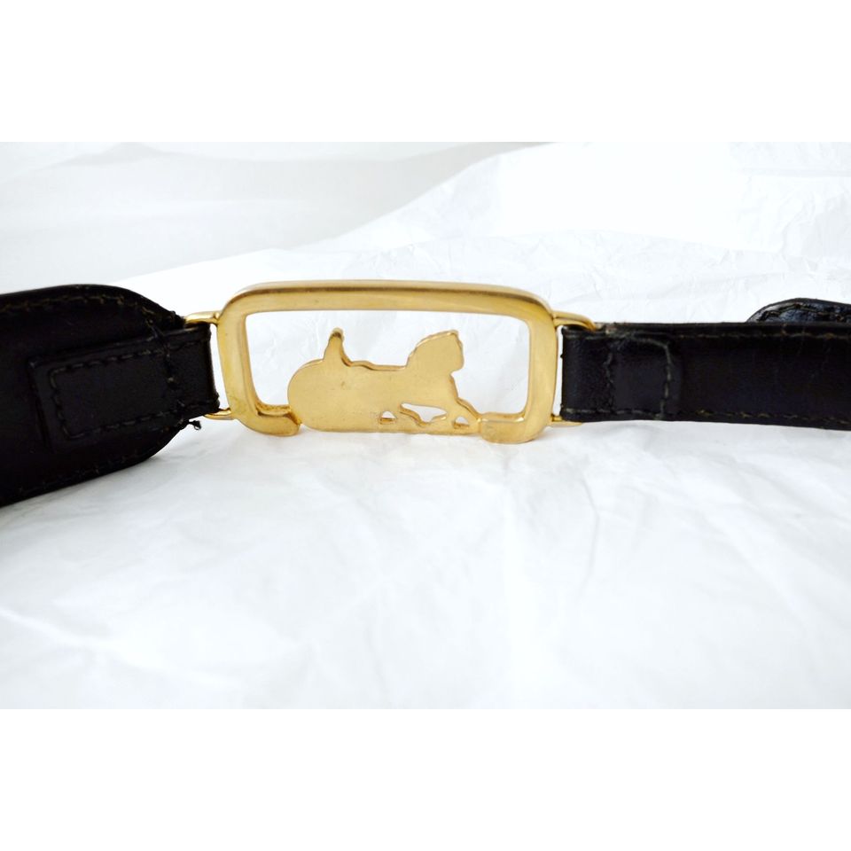 Celine vintage horse carriage leather belt