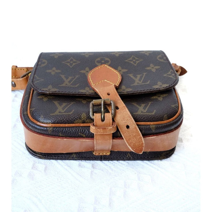 Louis Vuitton shoulder cartouchiere mini vintage brown monogram canvas leather cross body bag
