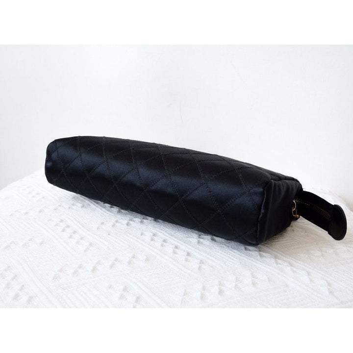 Chanel vintage silk clutch+chain