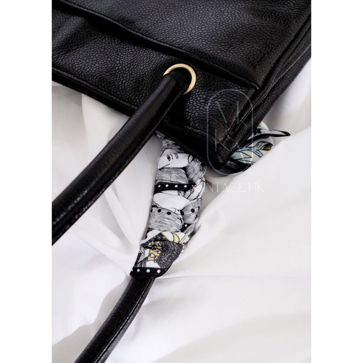 Chanel vintage coco caviar leather tote bag