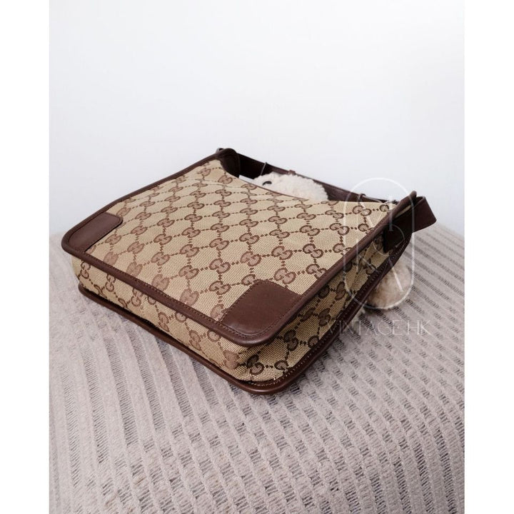 Gucci vintage 90s canvas and leather croissant bag