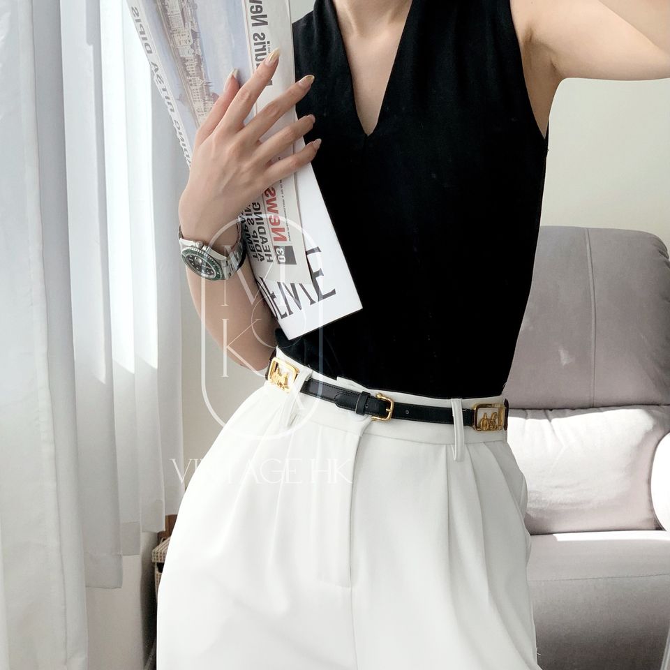 Celine vintage horse carriage leather belt