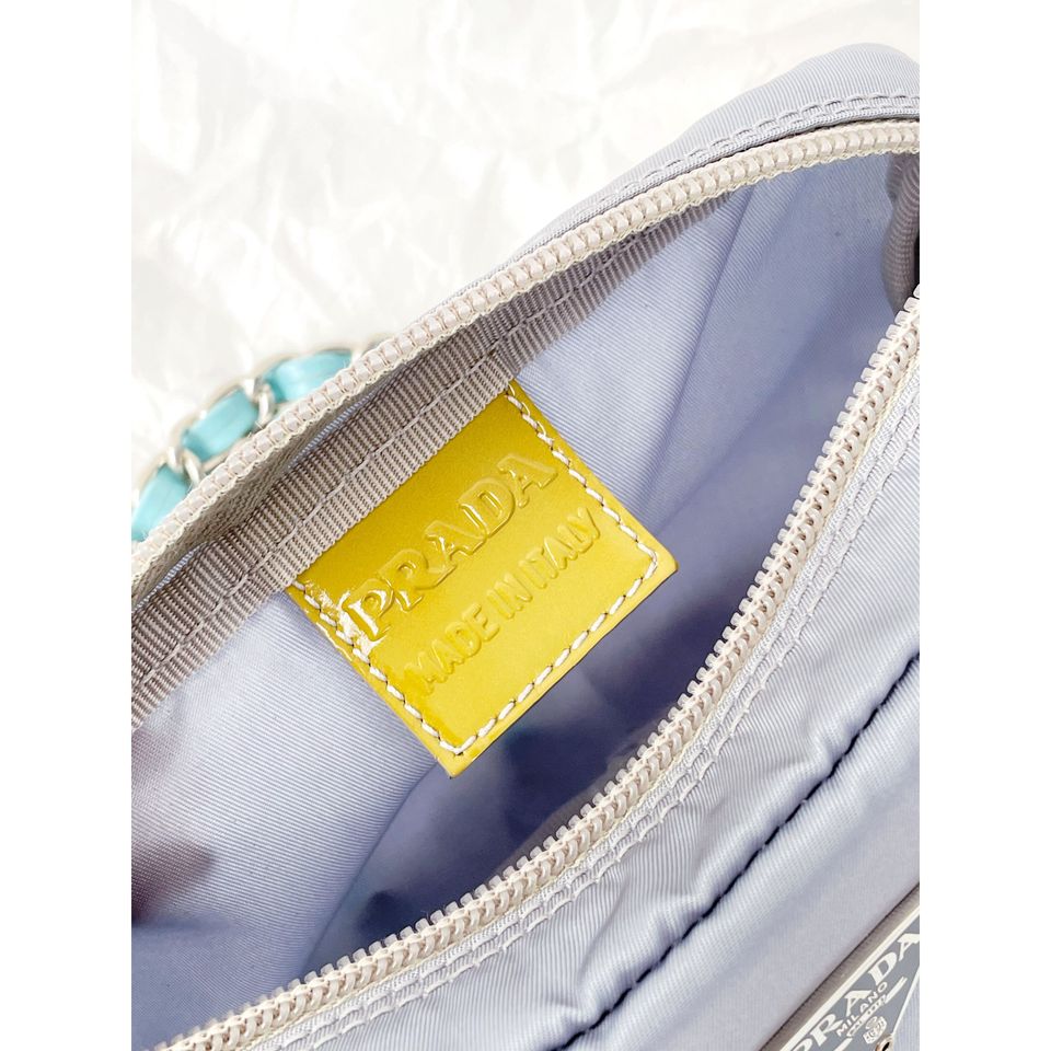 Prada nylon clutch+chain