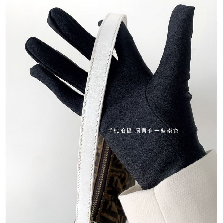 Fendi zucca canvas leather bag