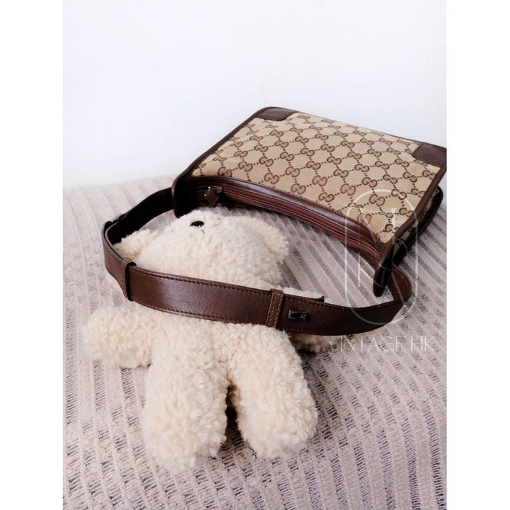 Gucci vintage 90s canvas and leather croissant bag