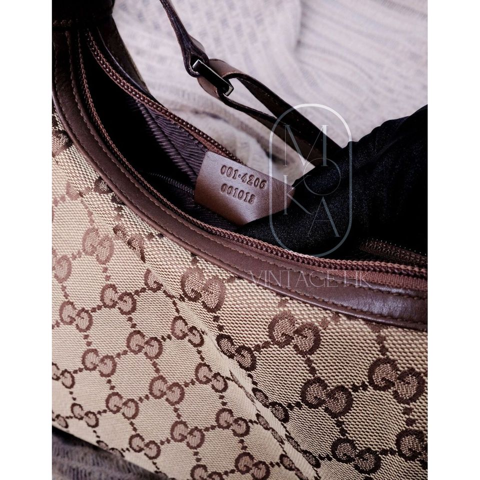 Gucci vintage 90s canvas and leather croissant bag