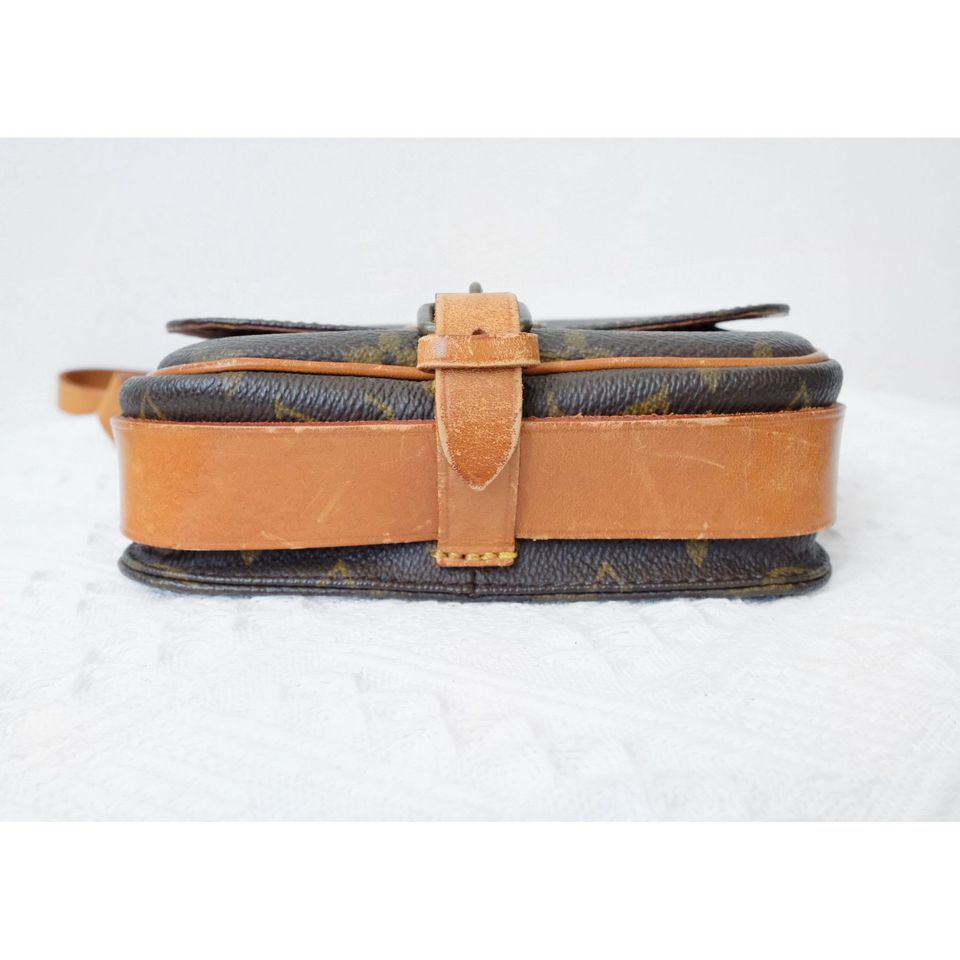 Louis Vuitton shoulder cartouchiere mini vintage brown monogram canvas leather cross body bag