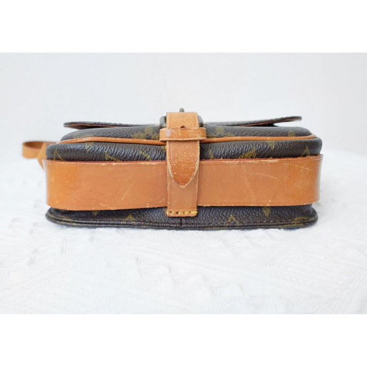 Louis Vuitton shoulder cartouchiere mini vintage brown monogram canvas leather cross body bag