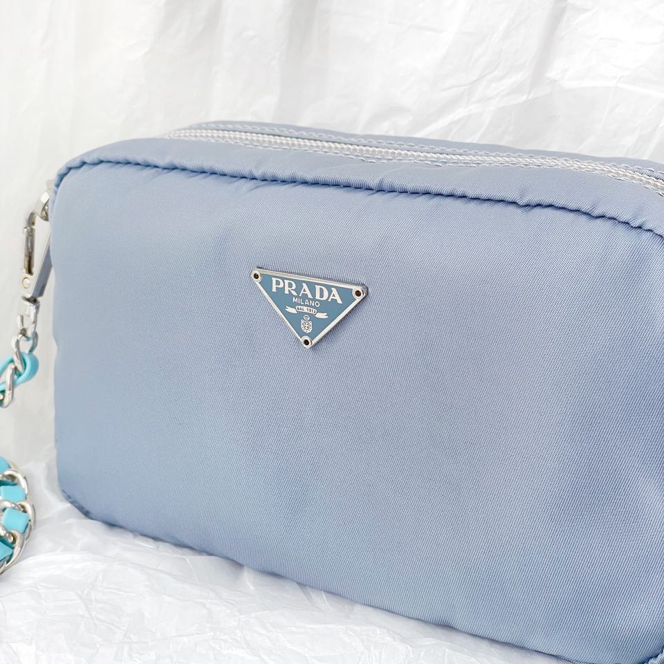 Prada nylon clutch+chain
