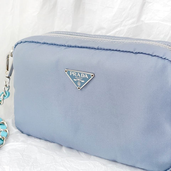 Prada nylon clutch+chain