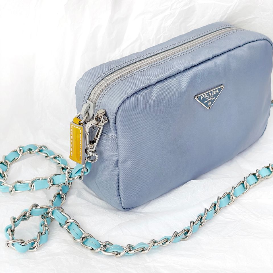 Prada nylon clutch+chain