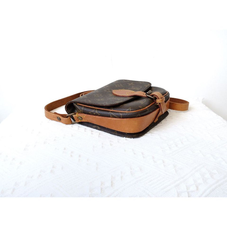 Louis Vuitton shoulder cartouchiere mini vintage brown monogram canvas leather cross body bag