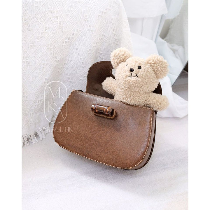 Gucci bamboo top handle leather handbag