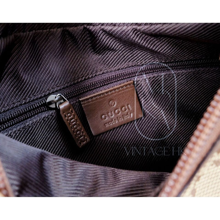 Gucci vintage 90s canvas and leather croissant bag