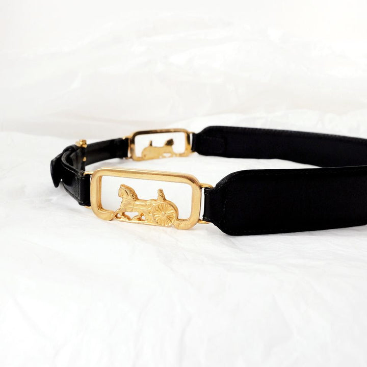 Celine vintage horse carriage leather belt