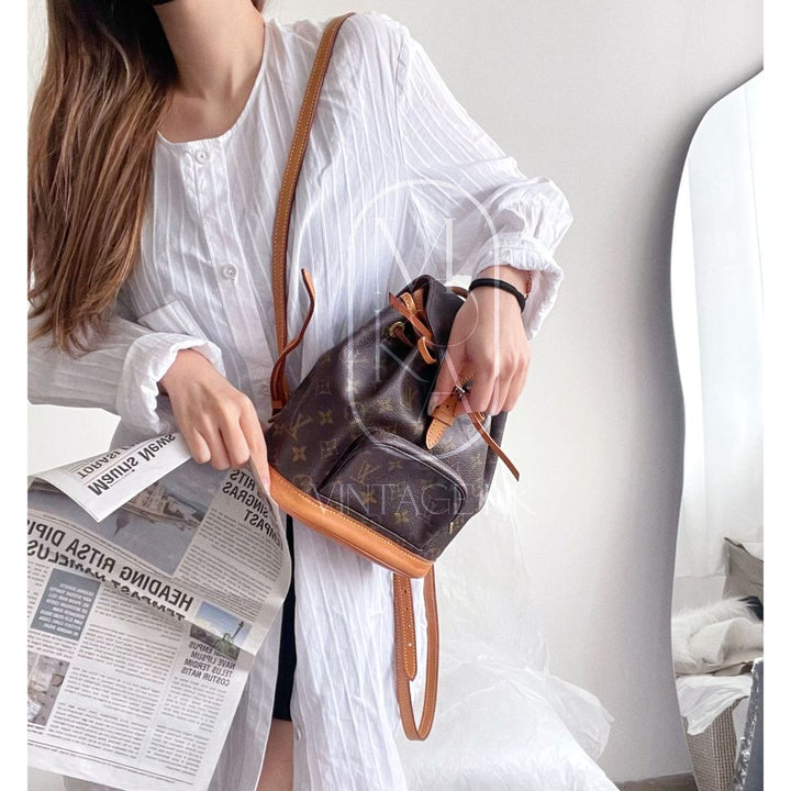 Louis Vuitton montsouris vintage leather backpack