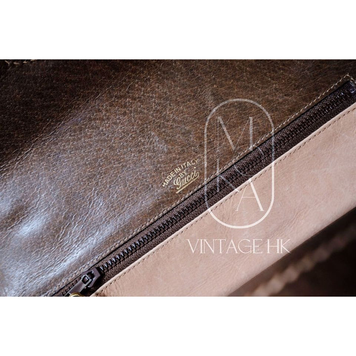 Gucci bamboo top handle leather handbag