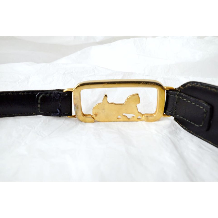 Celine vintage horse carriage leather belt