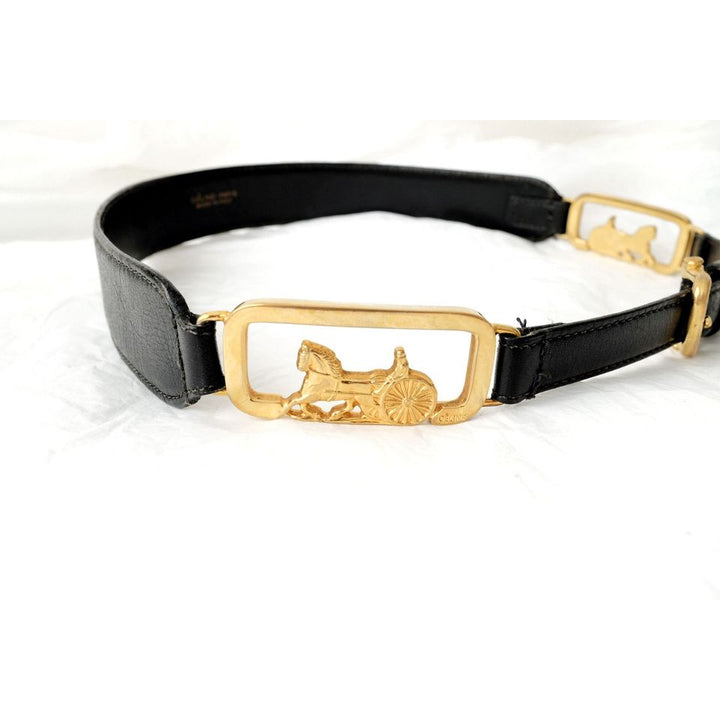Celine vintage horse carriage leather belt