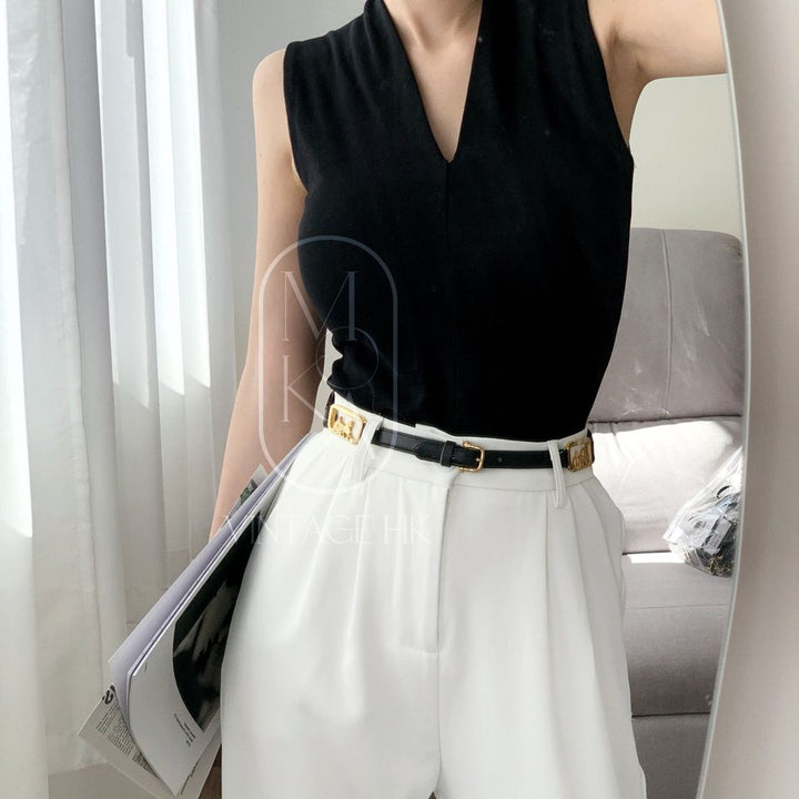 Celine vintage horse carriage leather belt