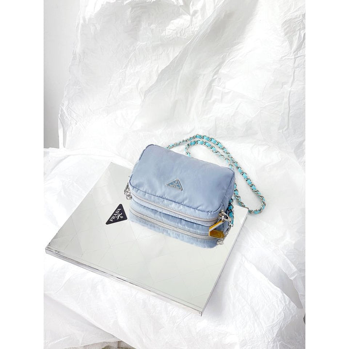 Prada nylon clutch+chain