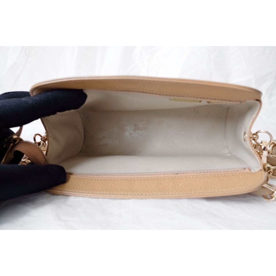 Chanel vintage mini caviar pouch +chain