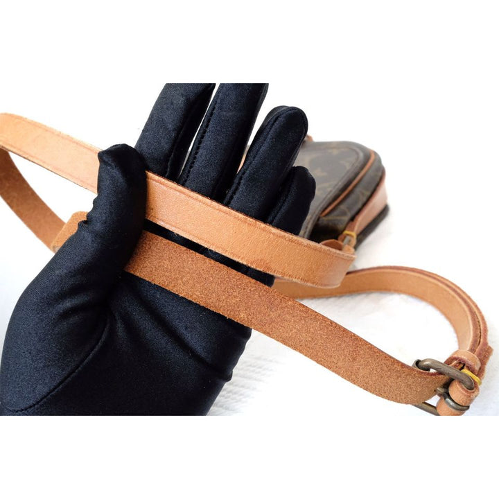 Louis Vuitton shoulder cartouchiere mini vintage brown monogram canvas leather cross body bag