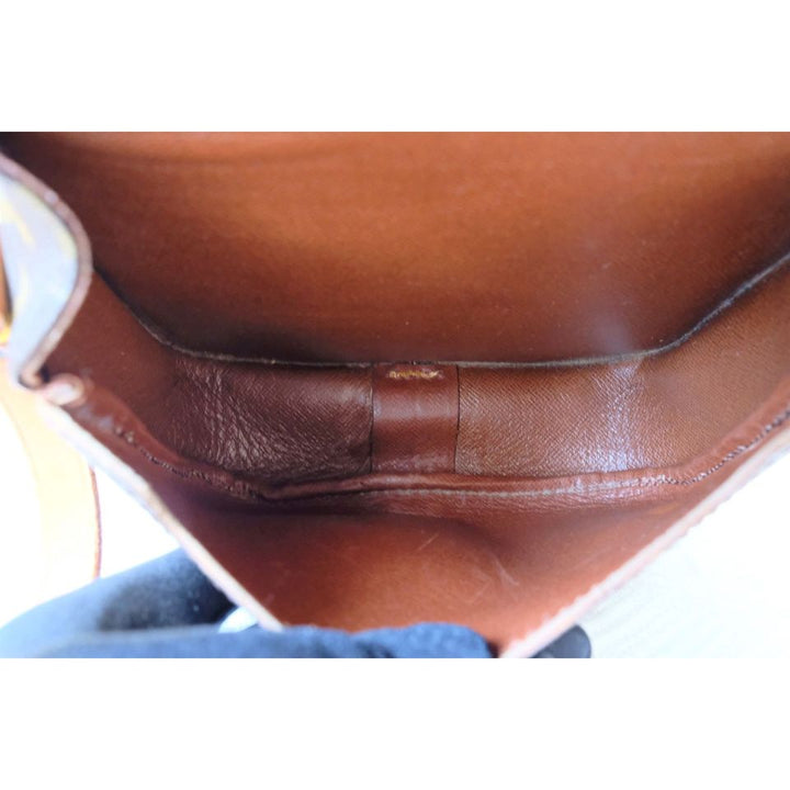 Louis Vuitton shoulder cartouchiere mini vintage brown monogram canvas leather cross body bag