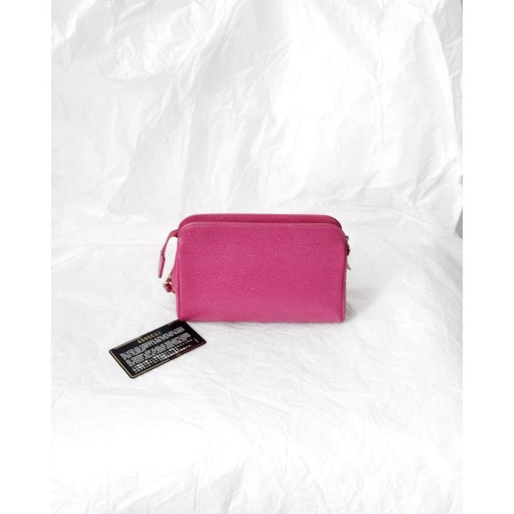 Chanel vintage mini caviar pouch +chain